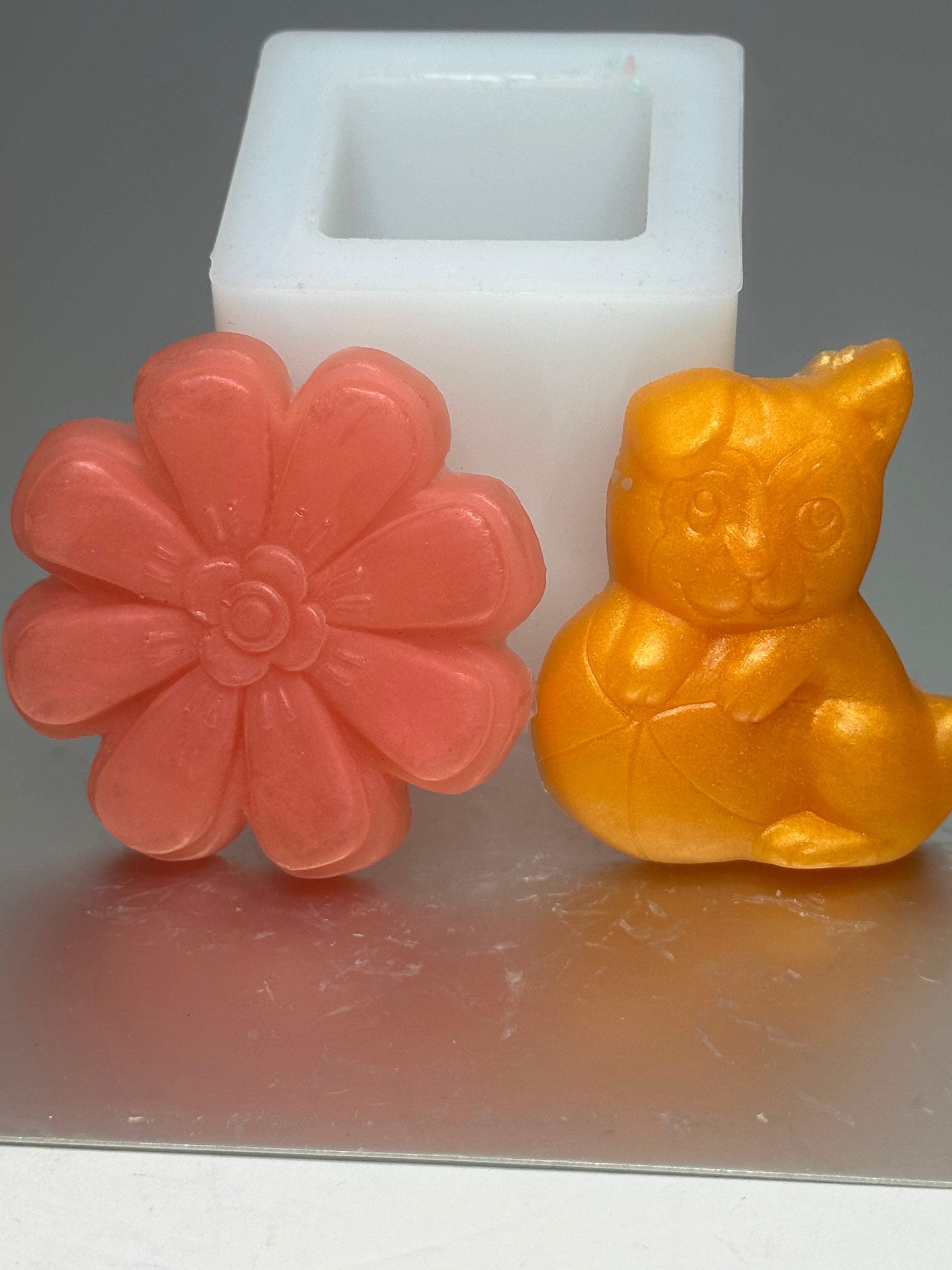 Small Flower and Kitty - Glycerin Soap 1.0 oz.